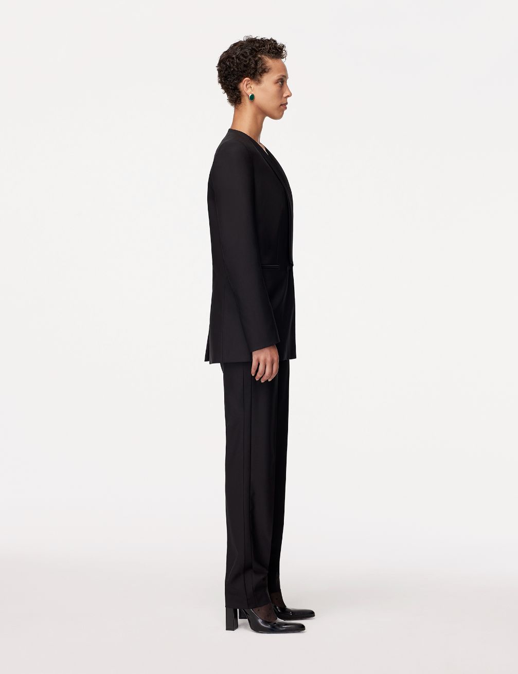 Another Tomorrow Tuxedo Jacket in Black – Wool Women's Jacket