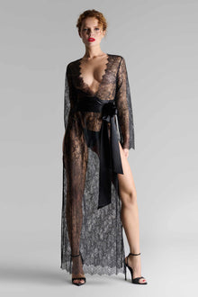 Wrap over long dress - Rendez-Vous Private | Black