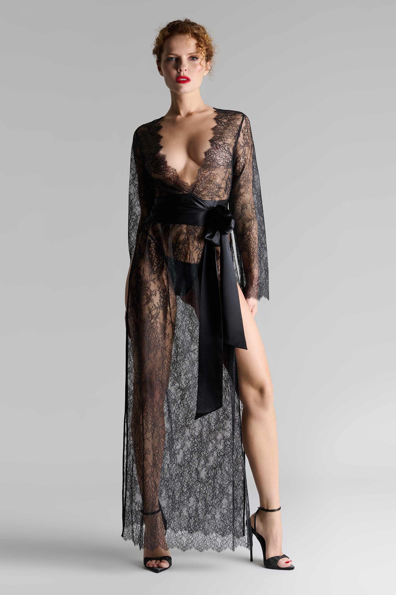 Wrap over long dress - Rendez-Vous Private | Black