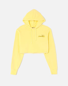 Upcycled Cropped Hoodie | Yellow