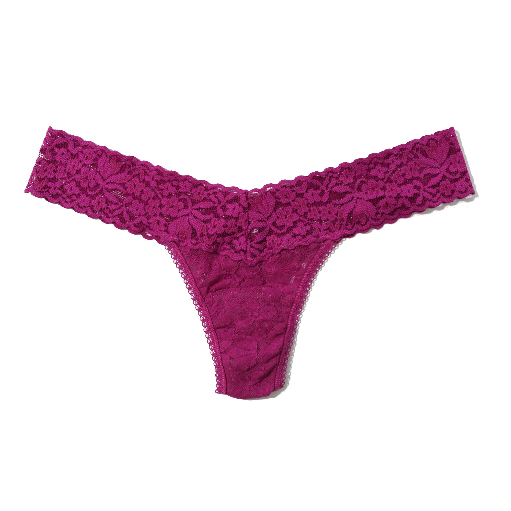 Flora Lace Low Rise Thong | Picking Plums (Pink)