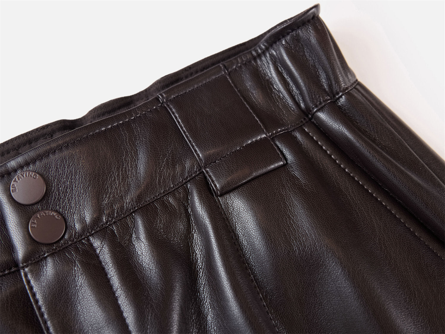 Leather Cargo Pants | Dark Brown