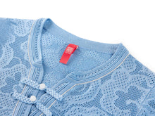 Lace Knit Top | Blue