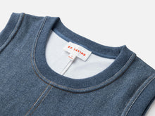 Sleeveless Faux Denim Dress | Blue