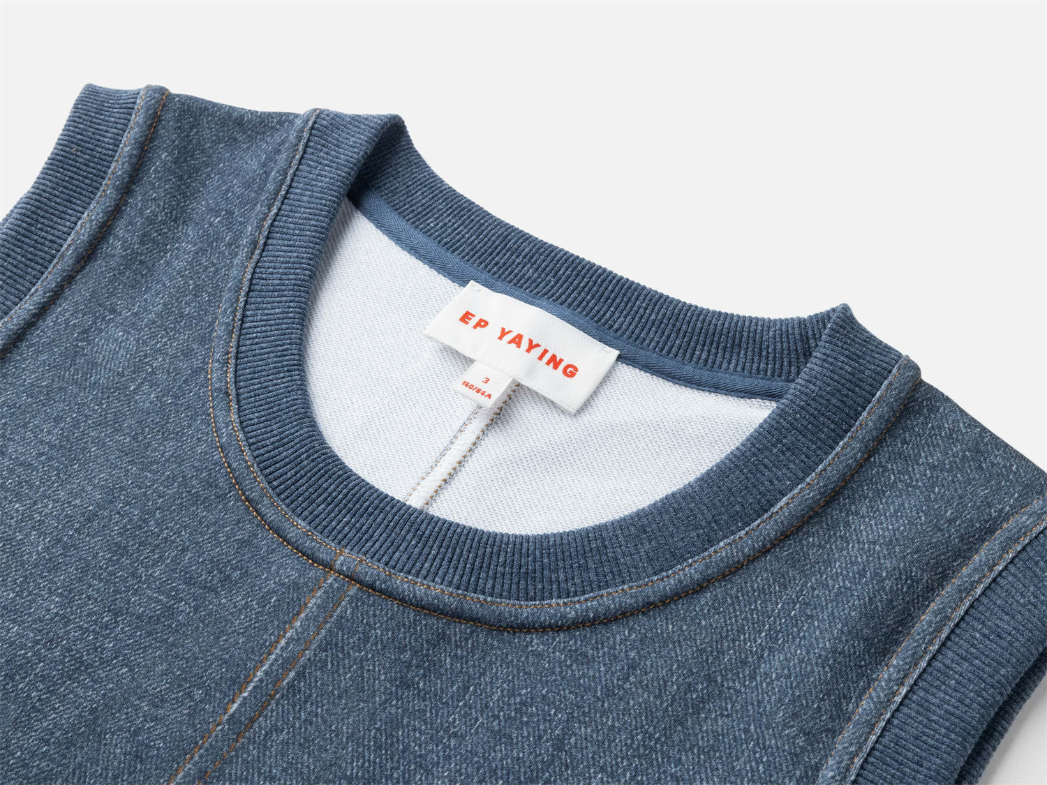 Sleeveless Faux Denim Dress | Blue