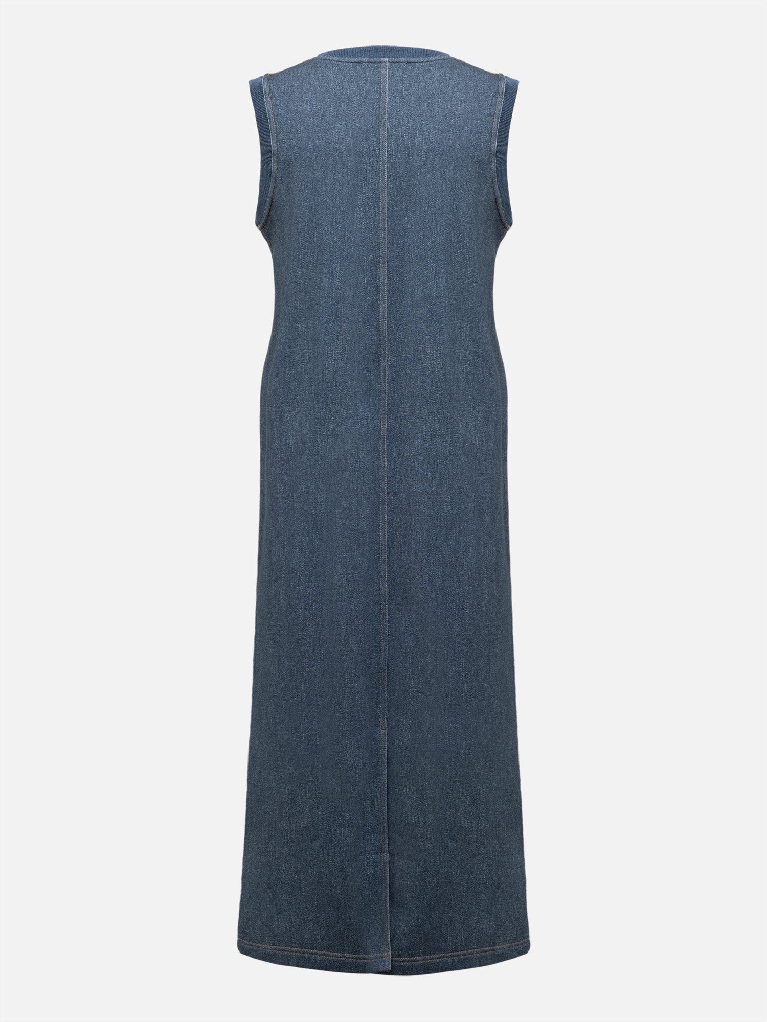Sleeveless Faux Denim Dress | Blue