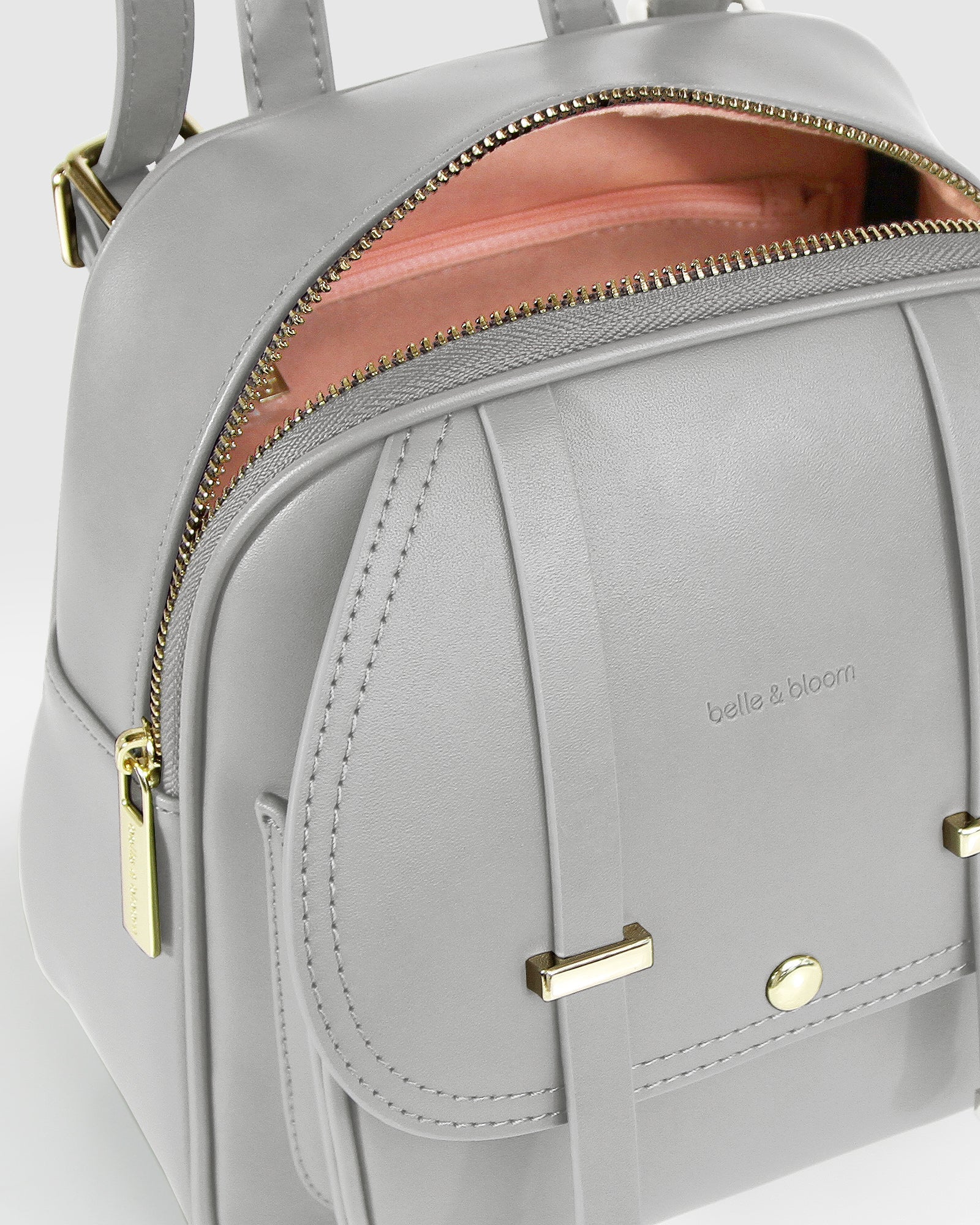 Camila Leather Backpack | Grey