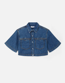 Womens | Oversized Crop Shirt | Rustic Indigo