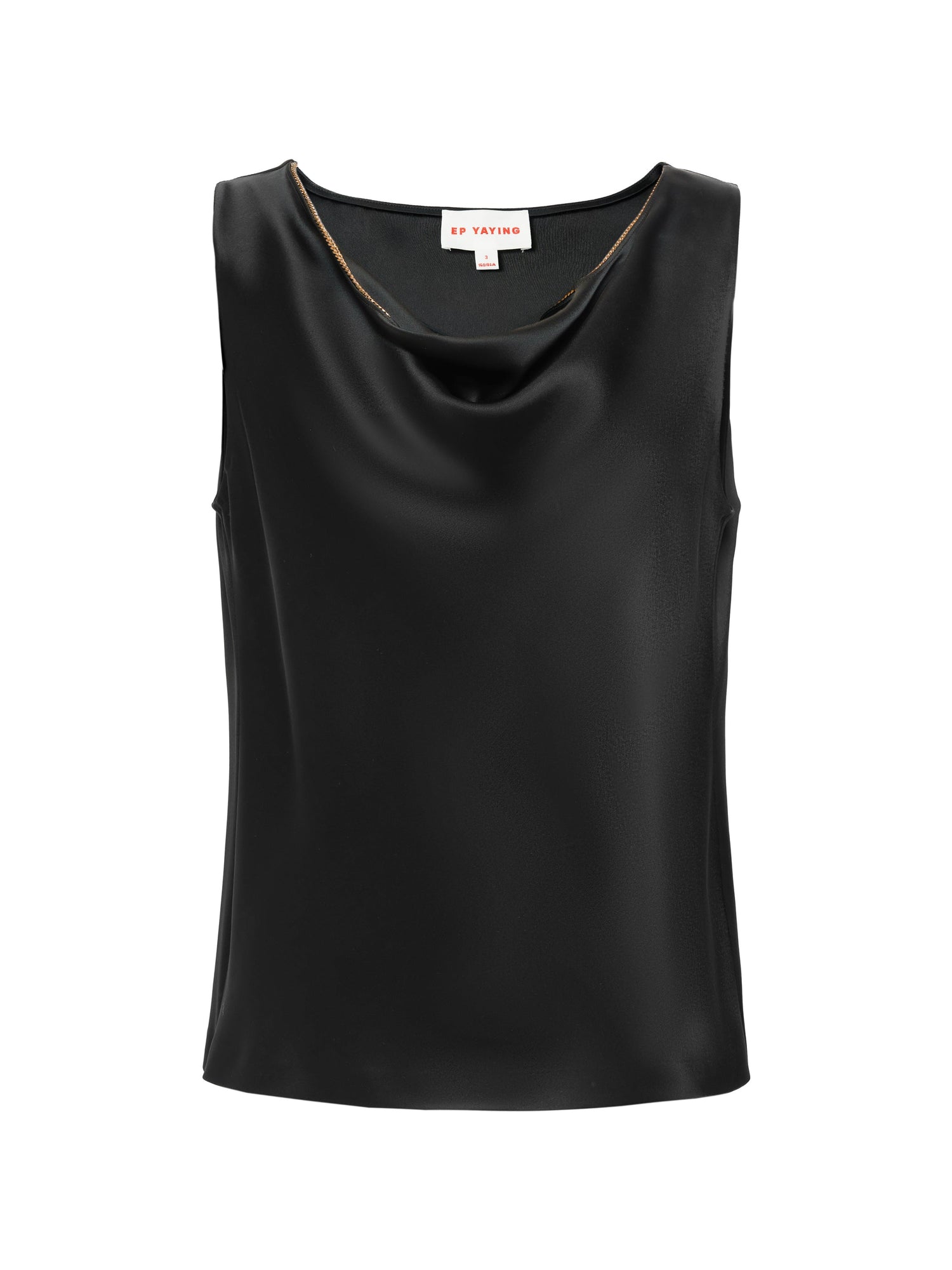 Sleeveless Draped Neck Top | Black