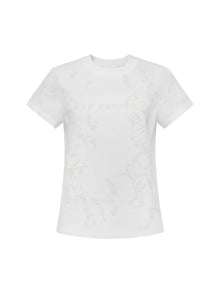 Cotton Printed Slim-Fit Short-Sleeve T-Shirt | White