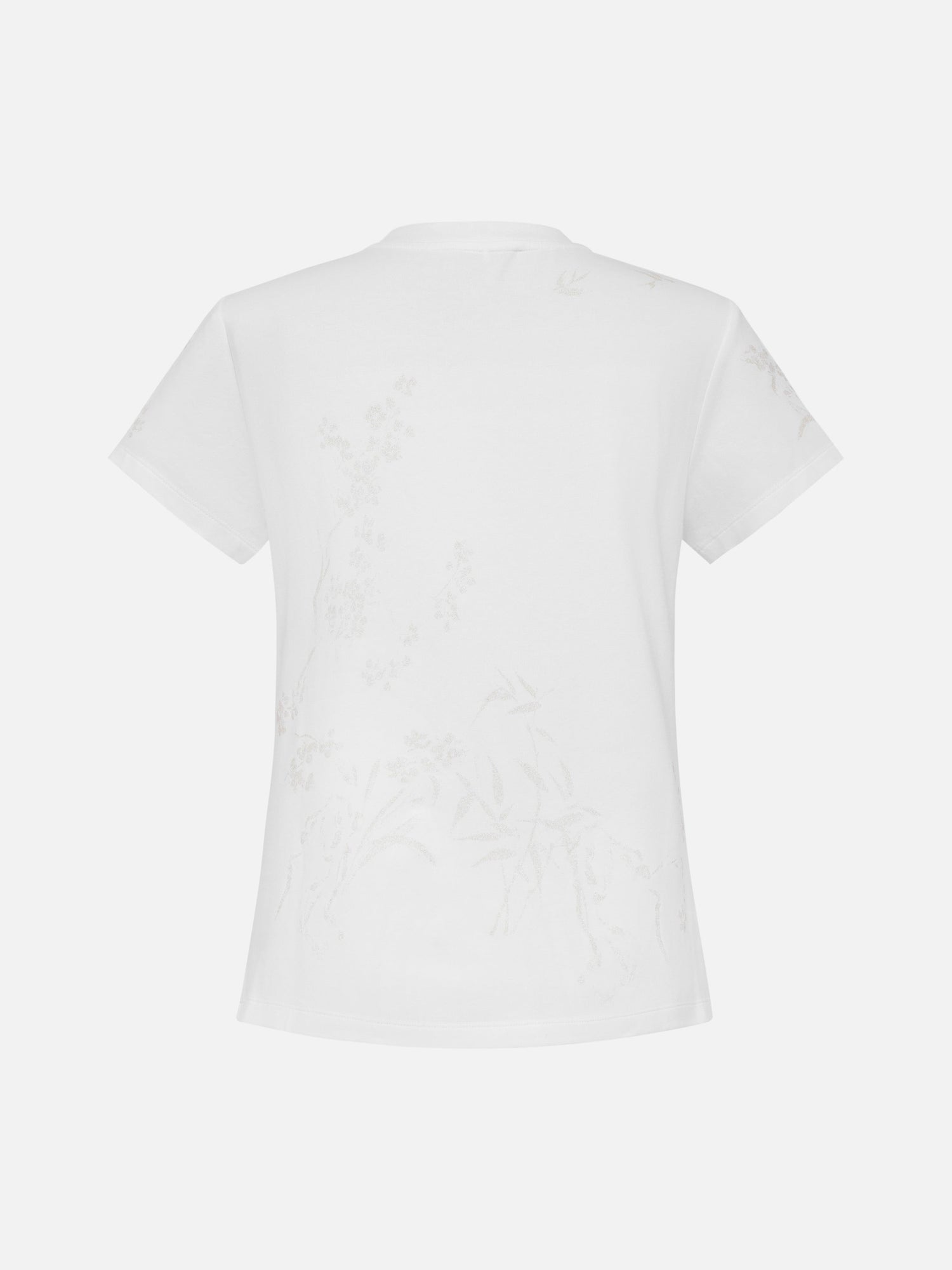 Cotton Printed Slim-Fit Short-Sleeve T-Shirt | White
