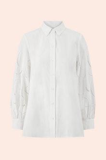 Wave Eyelet Tunic Shirt | Ivory