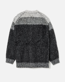 Oversized Crew Cardigan | Degrade Jacquard