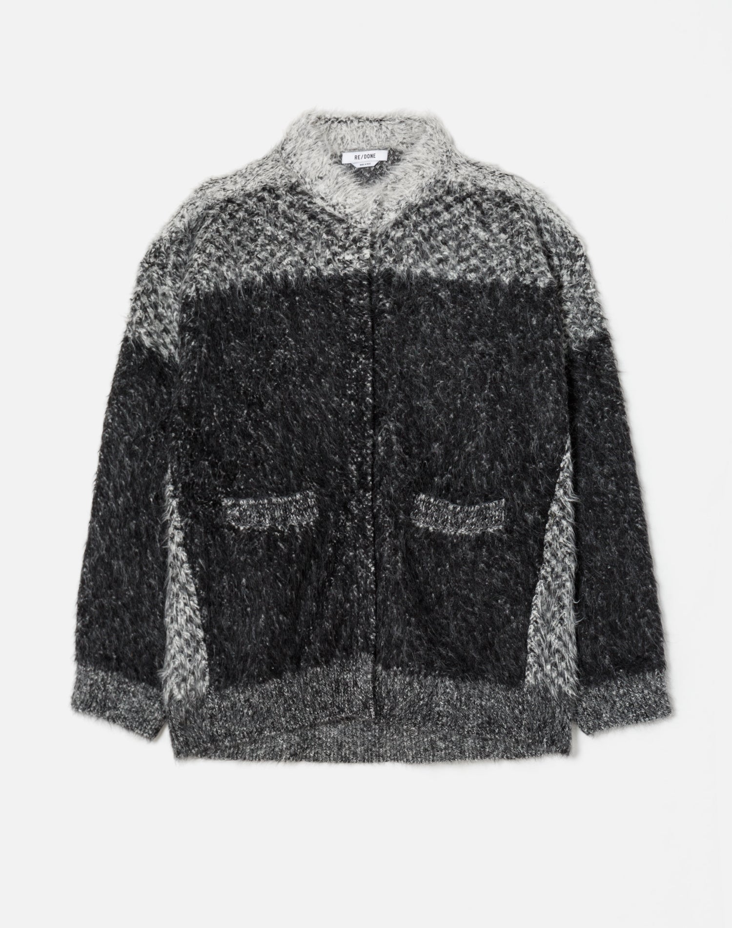 Oversized Crew Cardigan | Degrade Jacquard