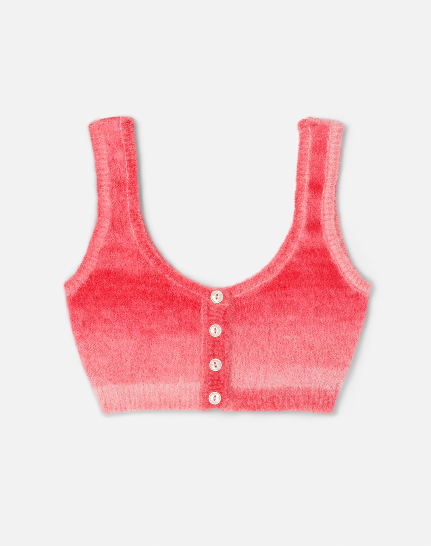 Button Front Bra Top | Red Space Dye