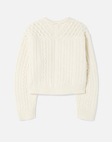 Crewneck Cable Knit Pullover | Ivory