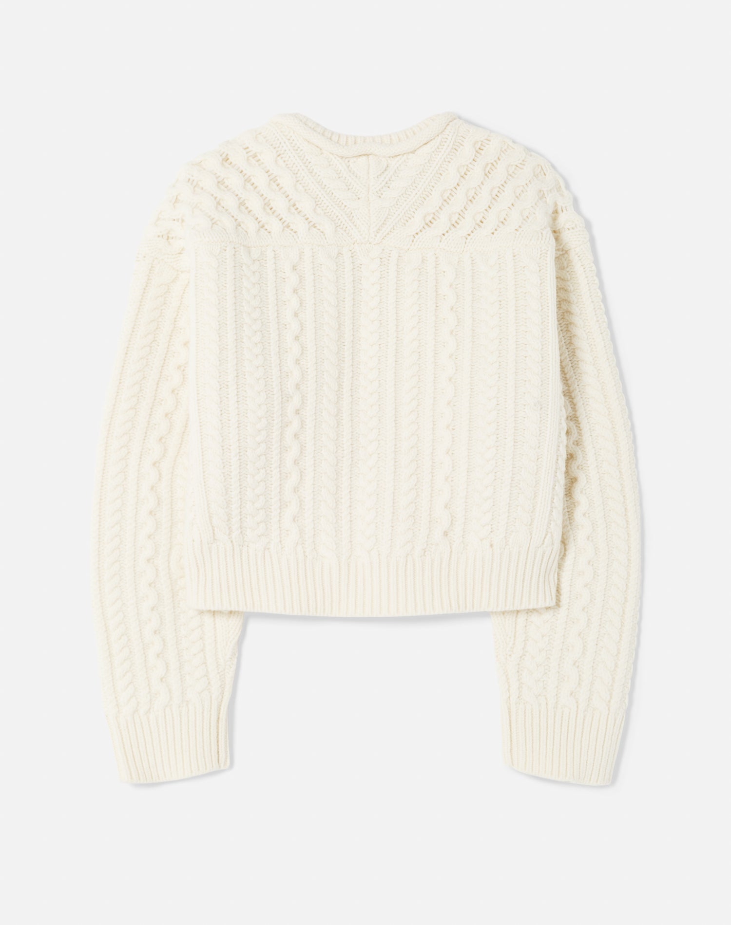 Crewneck Cable Knit Pullover | Ivory