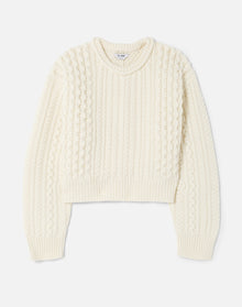 Crewneck Cable Knit Pullover | Ivory