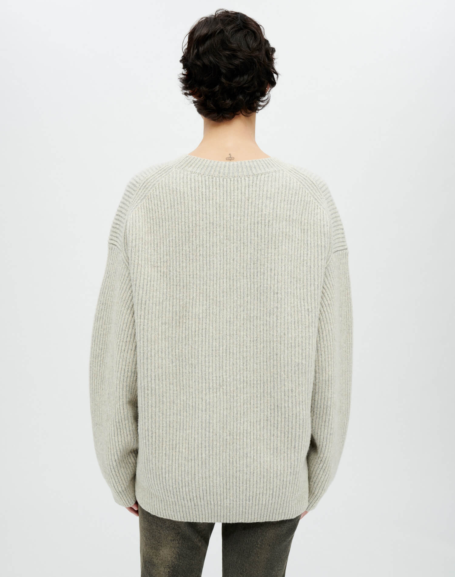 Plaited Crewneck Pullover | Oatmeal Grey Heather