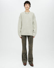 Plaited Crewneck Pullover | Oatmeal Grey Heather