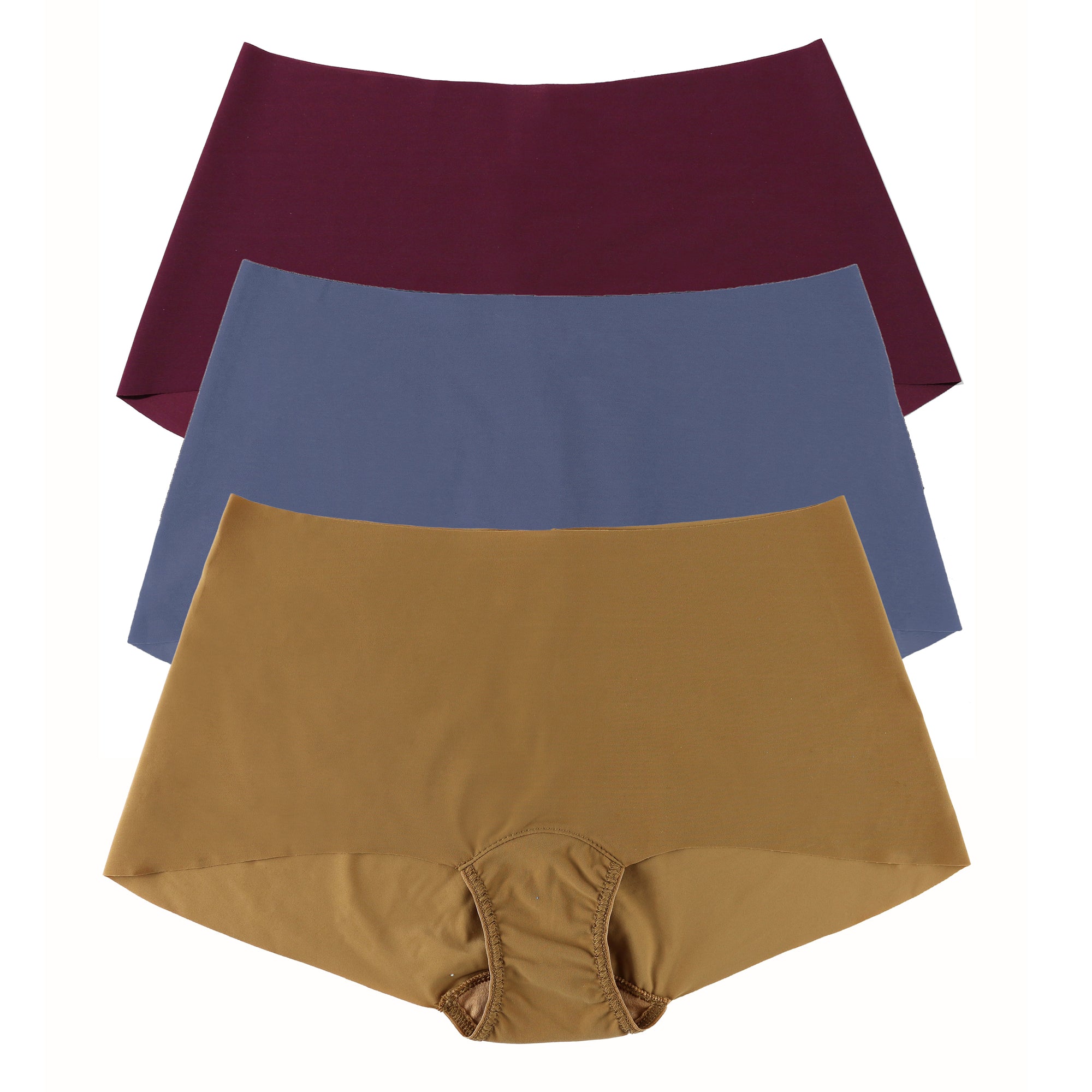 3-Pack BreatheSoft Boyshort | Granite - Dried Cherry - Toffee
