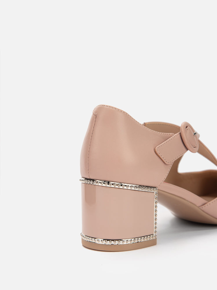 Little Chanel-style Mary Jane Shoes | Pink