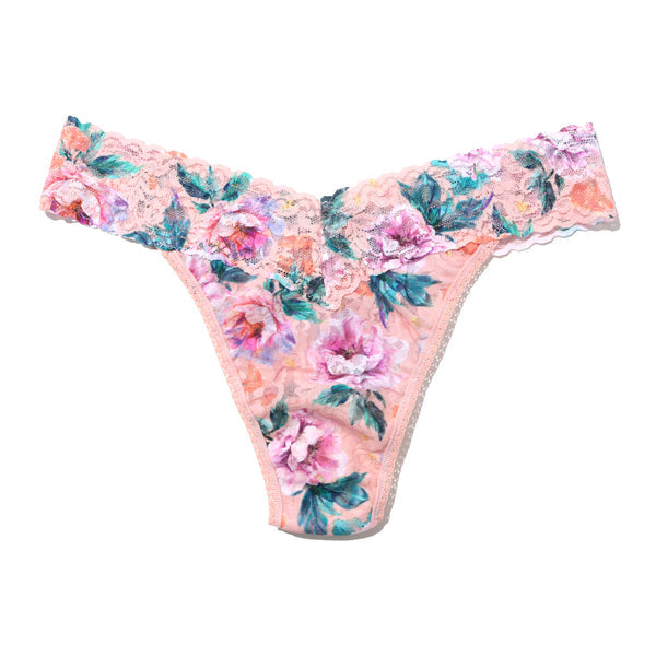 Signature Lace Original Rise Thong | Buy Myself Flowers (Peach)