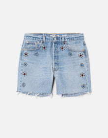 Womens | Upcycled Vintage | Levi's Studded Boy Short | One-of-a-kind | Indigo Bloom Stud