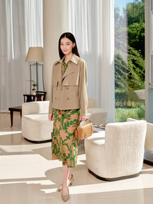 Chinese Style Waist-Cinched Dress | Green