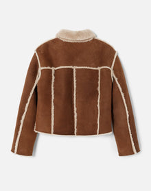 Reversible Shearling Boxy Jacket | Espresso Shearling