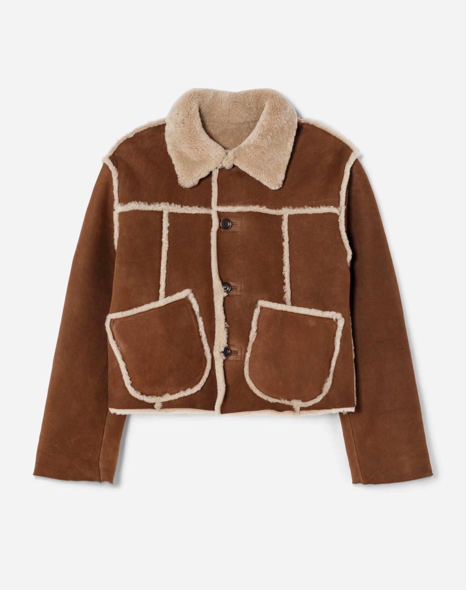 Reversible Shearling Boxy Jacket | Espresso Shearling