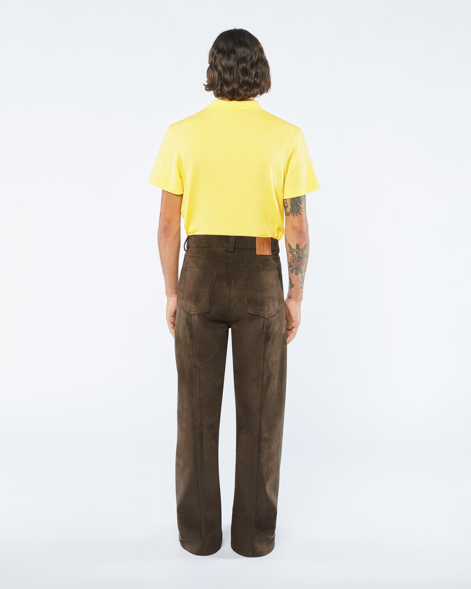 Tibes Alt-Suede Split-Hem Pants | Coffee Bean