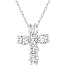 1.00 CT Round Lab-Grown Diamond | Cross Pendant Necklace | 14K White Gold