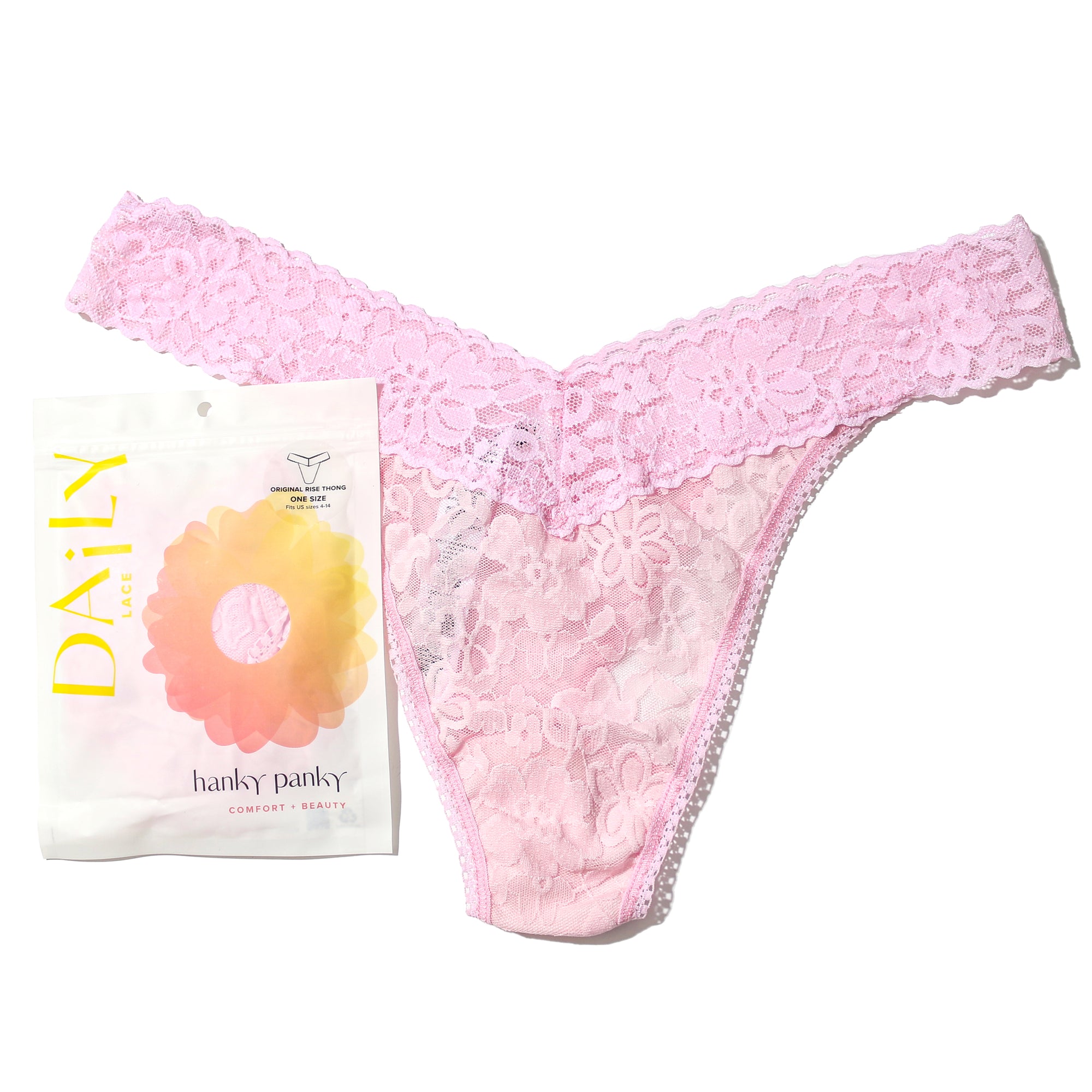 Daily Lace Original Rise Thong | Fairy Dust (Pink)