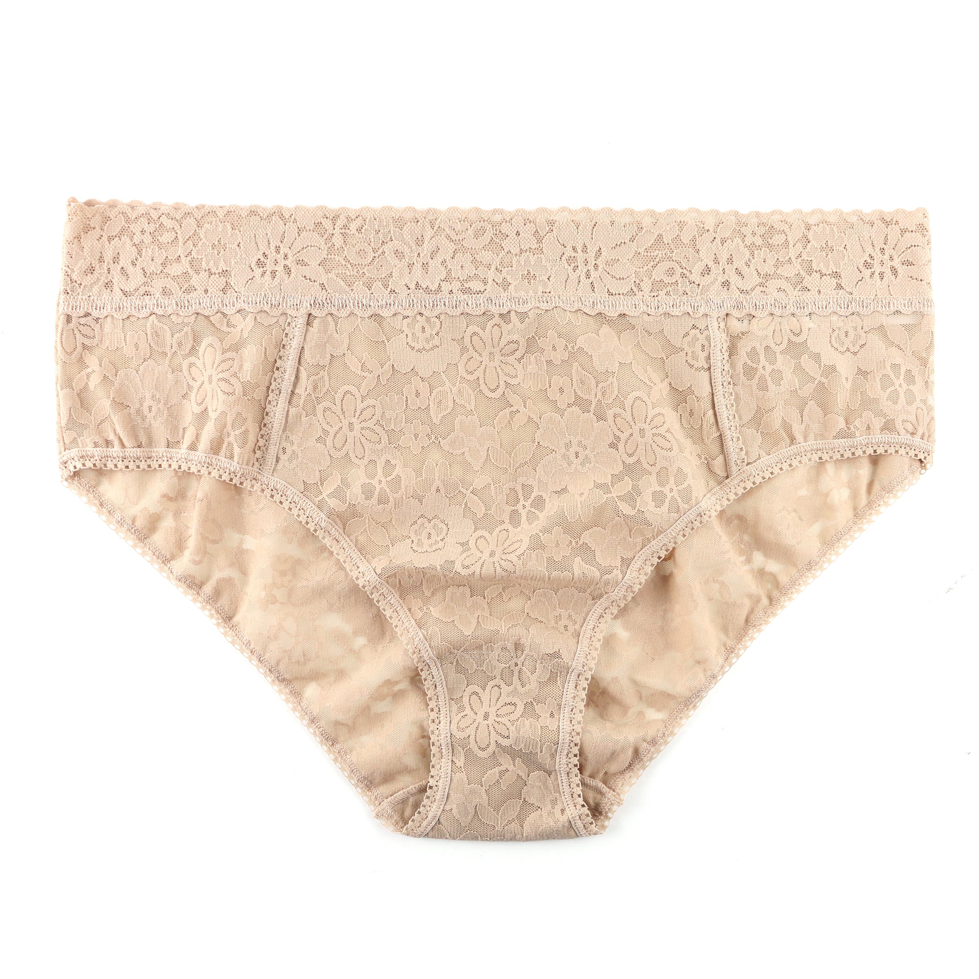 Plus Size Daily Lace Cheeky Brief | Taupe