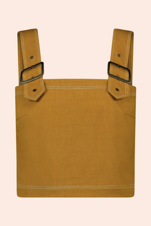 Stretch Denim Square Neck Top | Ochre