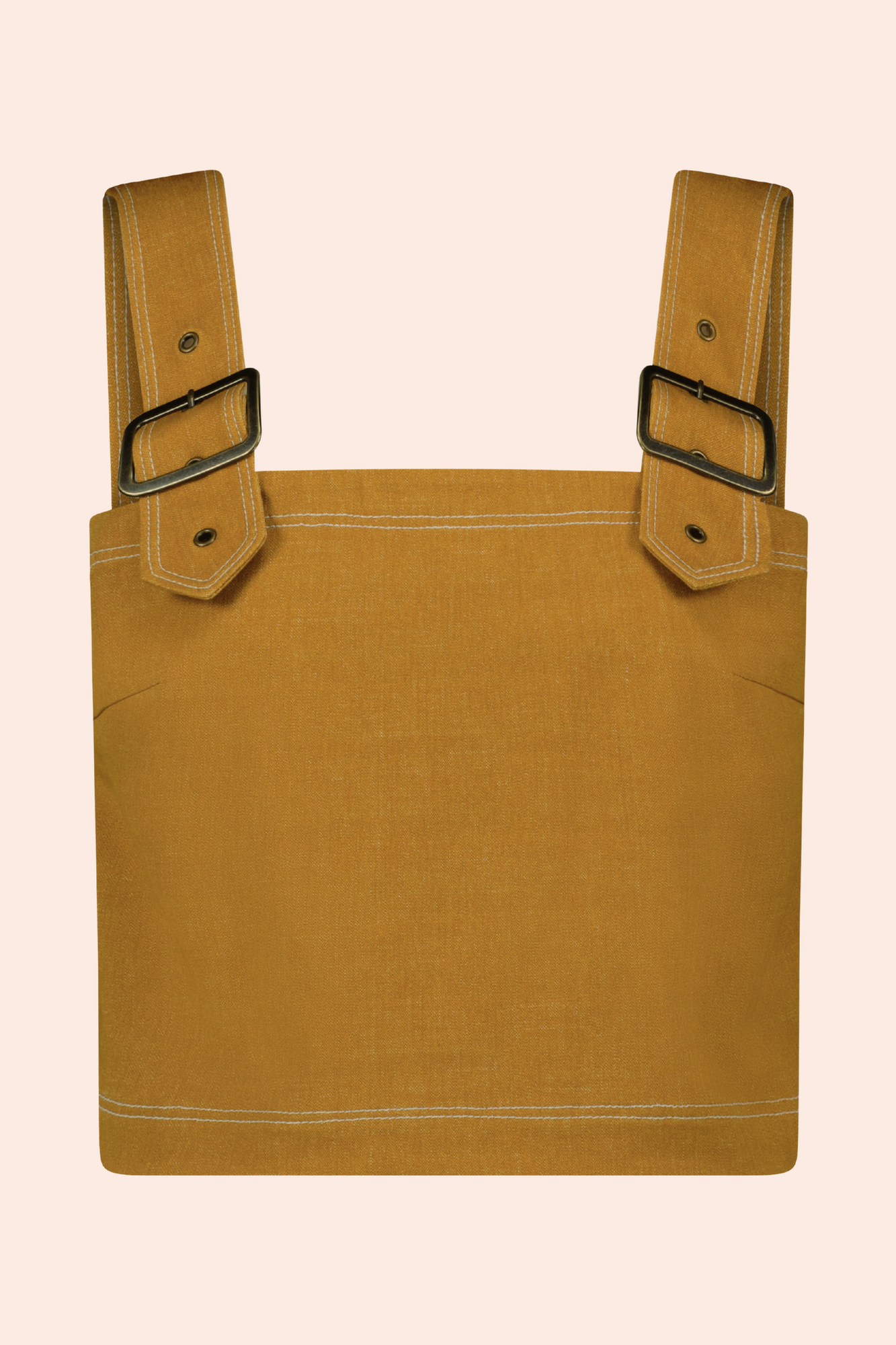 Stretch Denim Square Neck Top | Ochre