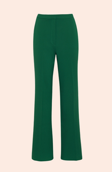 Stretch Crepe Contrast Detail Pant | Forest