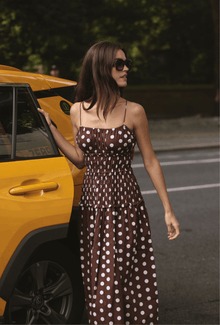 The Amelia Dress | Brown/Ivory Polka Dot