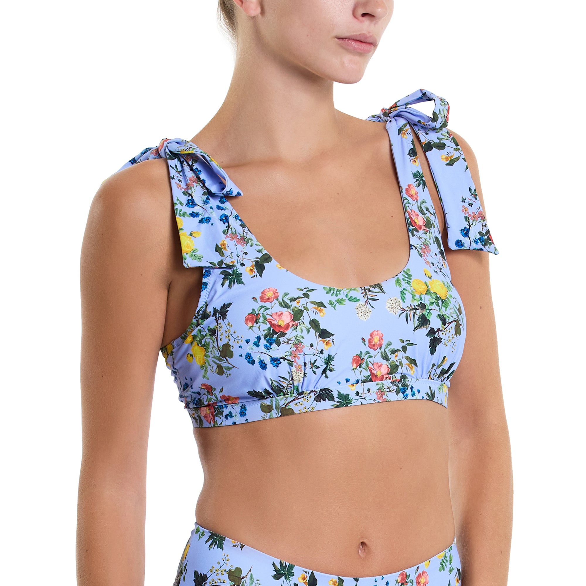 Swim Scoop Bikini Top | Thankful (Blue)