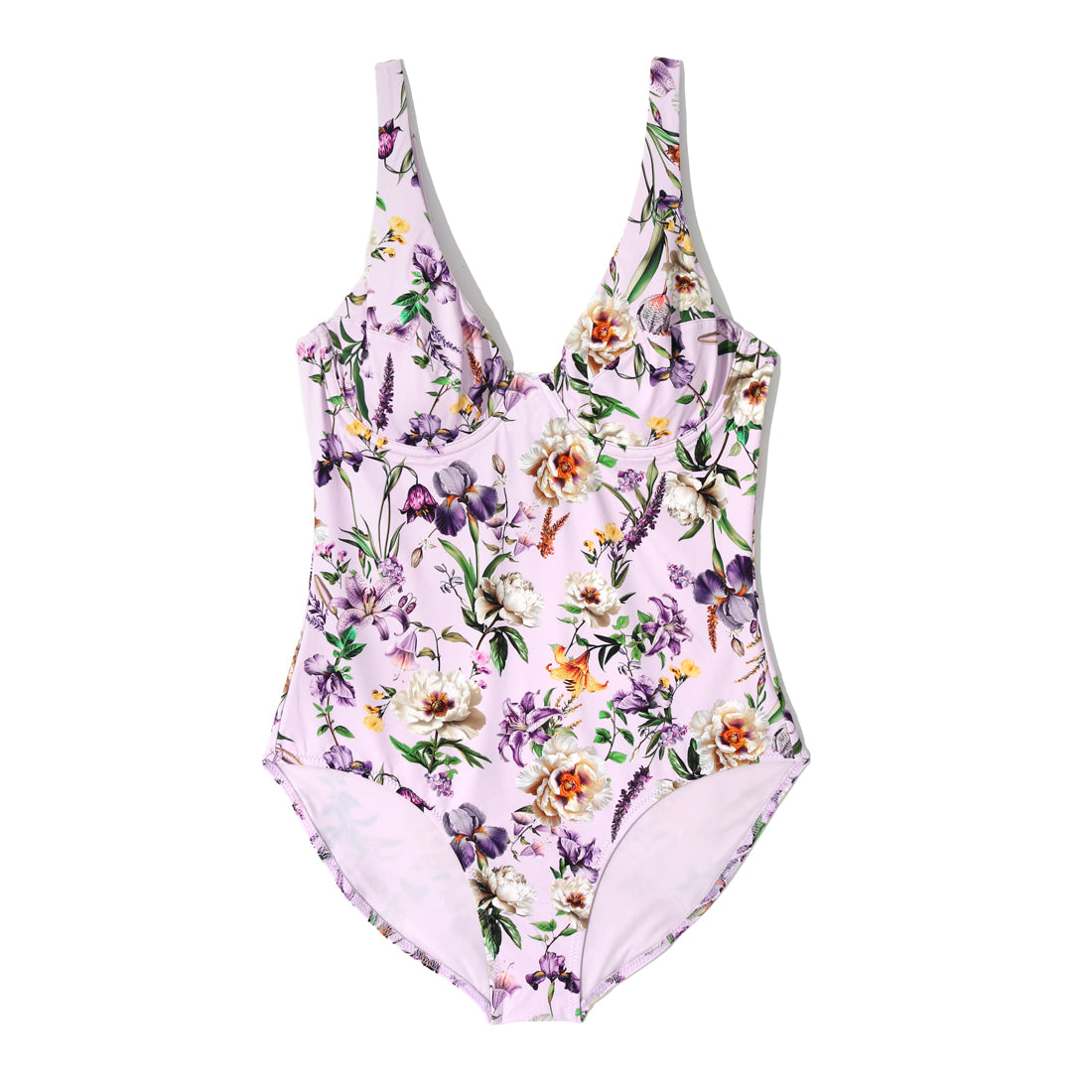 Swim Underwire One Piece | Fawning Flora (Purple)