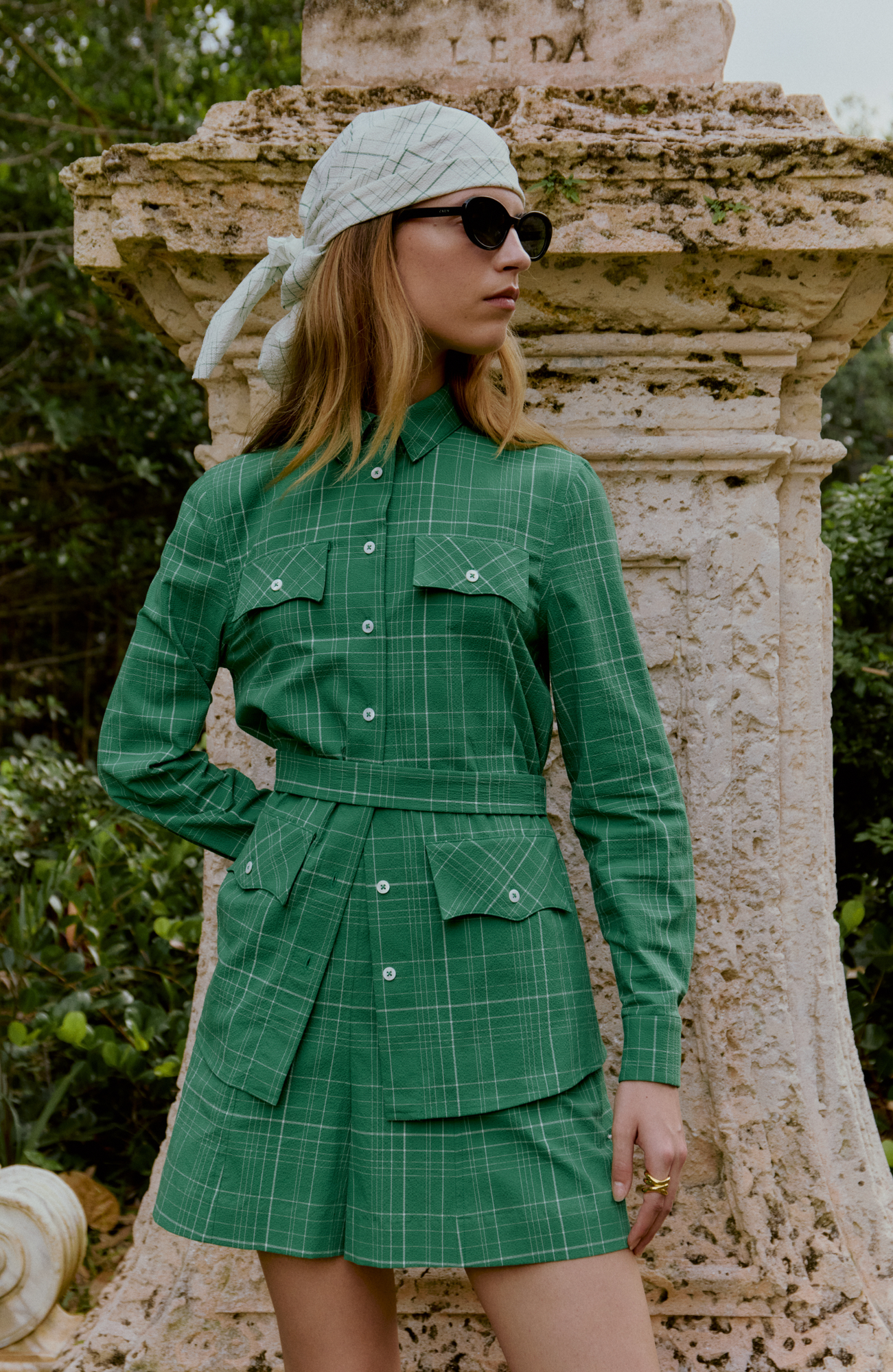 Stretch Seersucker Short | Green
