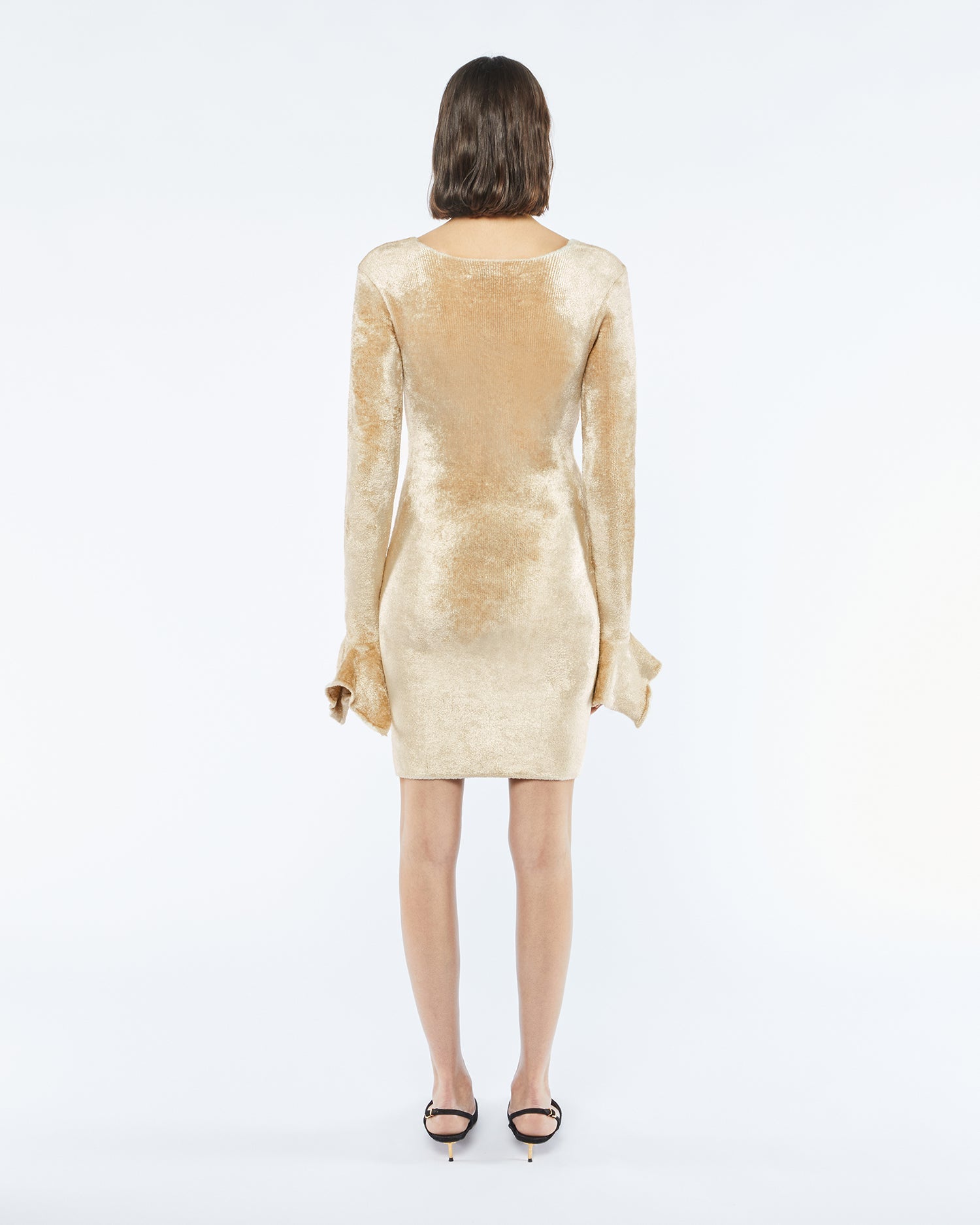 Brina Velour Knit Mini Dress | Creme