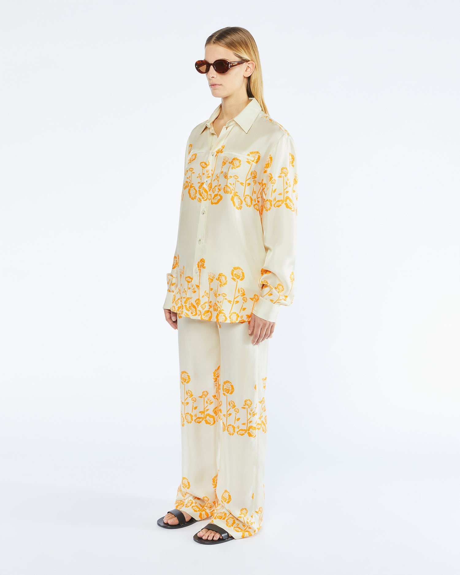 Sabrin Printed Twill Silk Shirt | Blockwood Floral