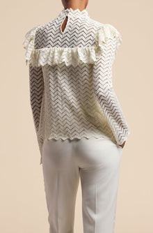 Chevron Lace Top | Gardenia