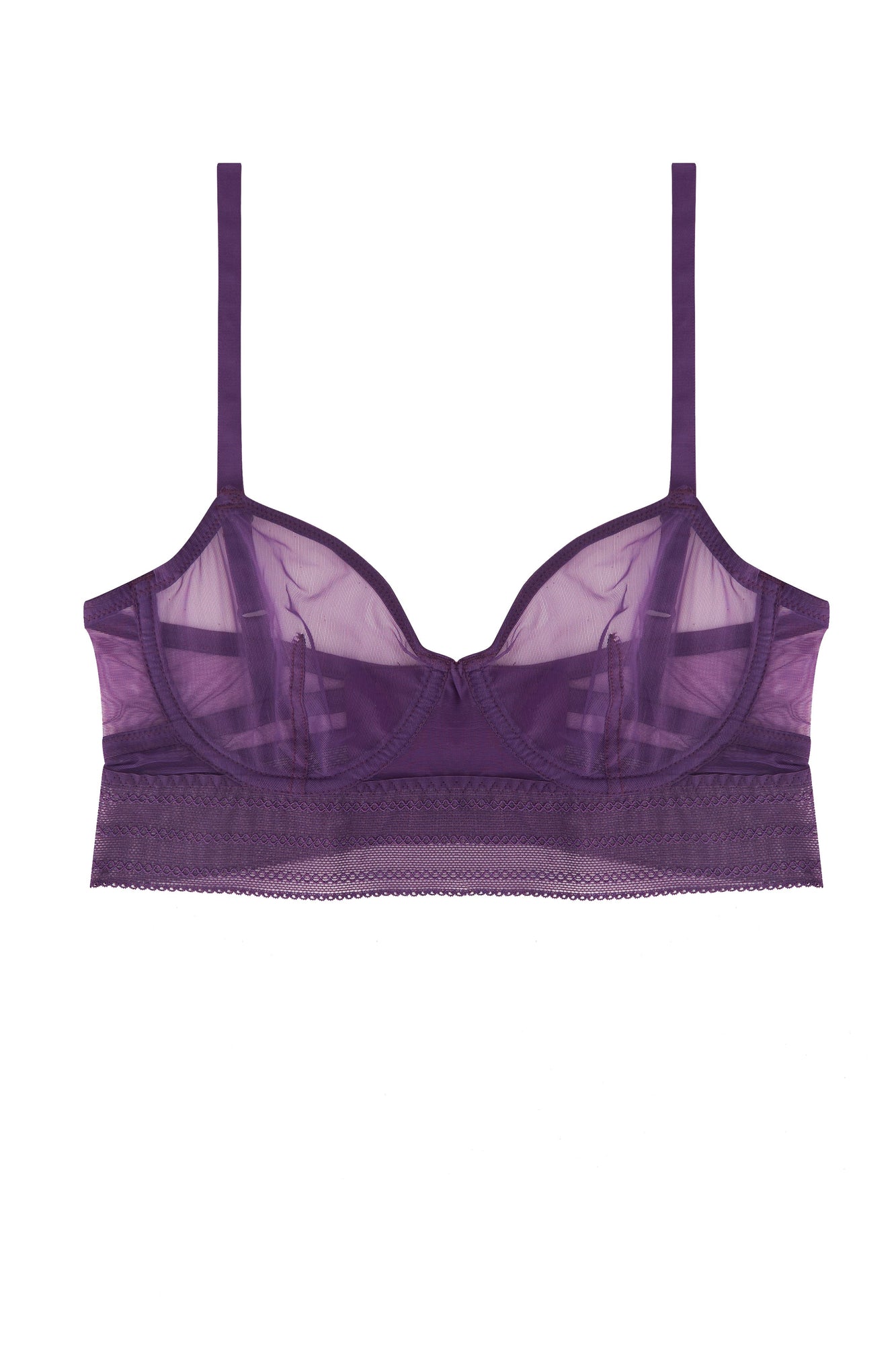 Bare Underwire Full Cup Longline Bra | Violet