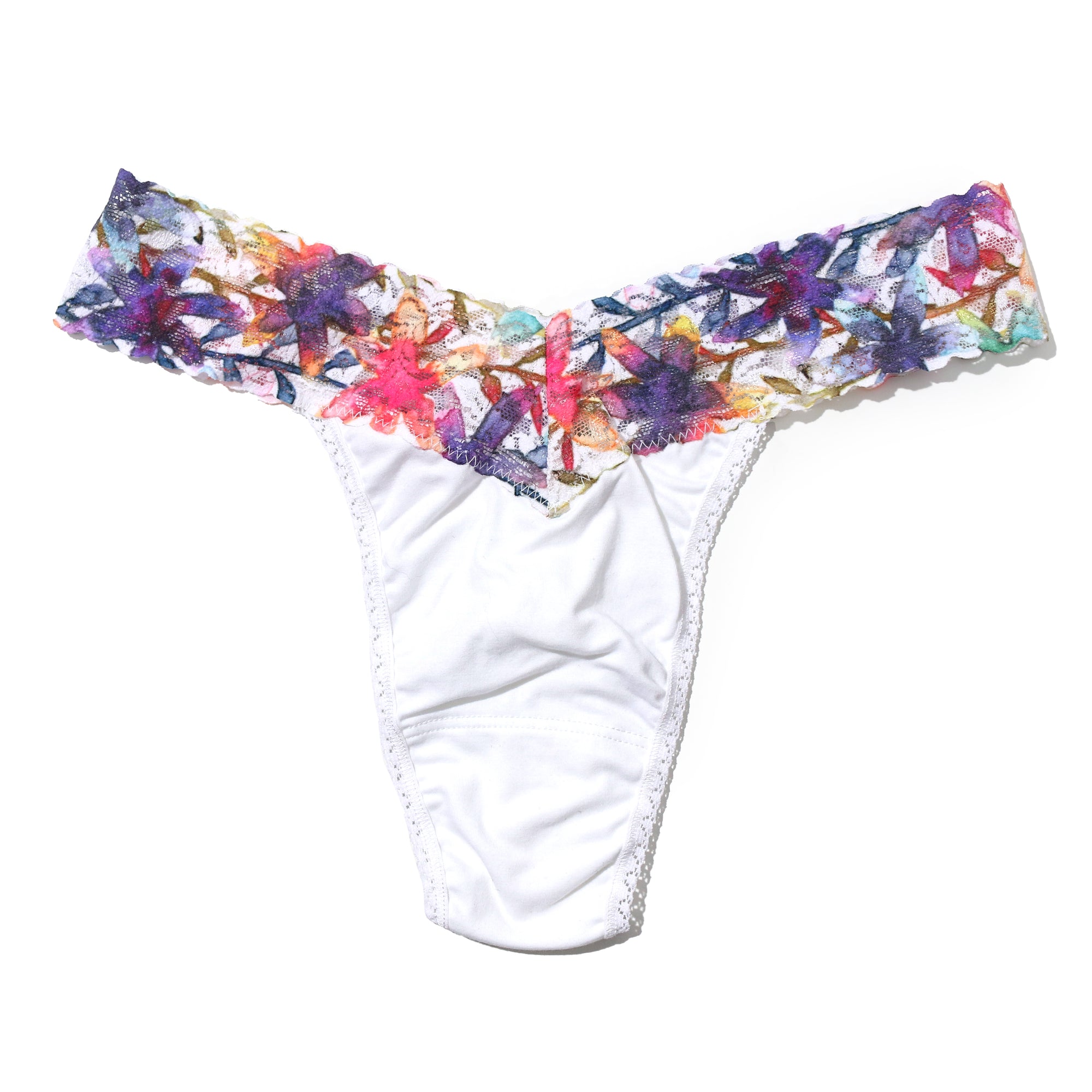 Cotton Original Rise Thong - V1 | White/Still Blooming