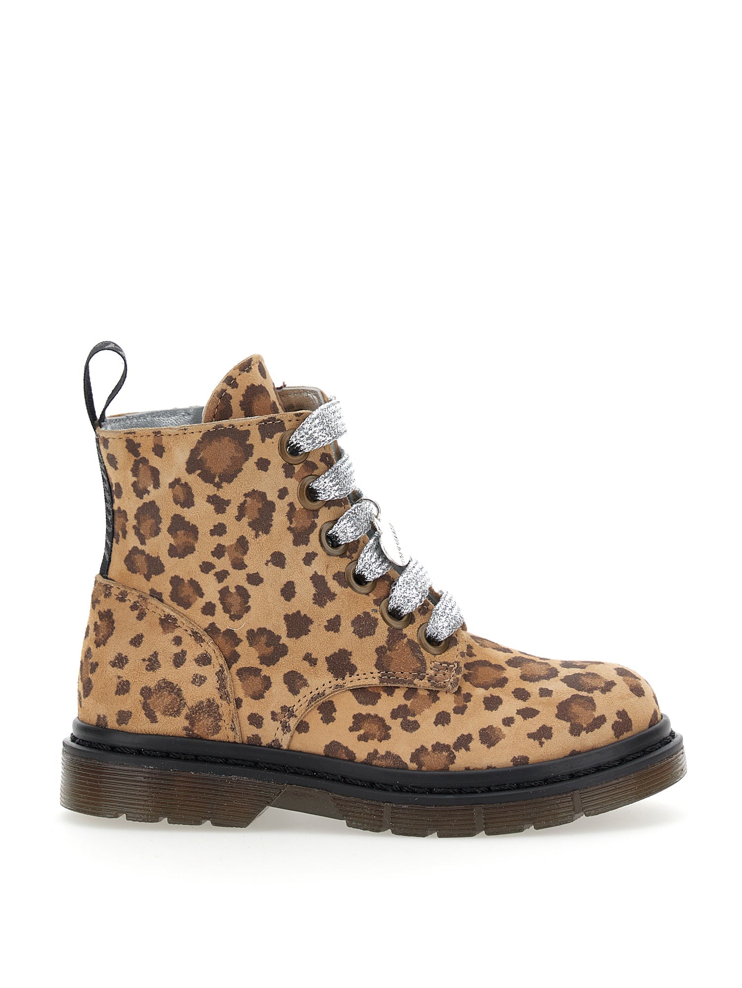 Girls | Animal Print Suede Combat Boots | Leopard Print