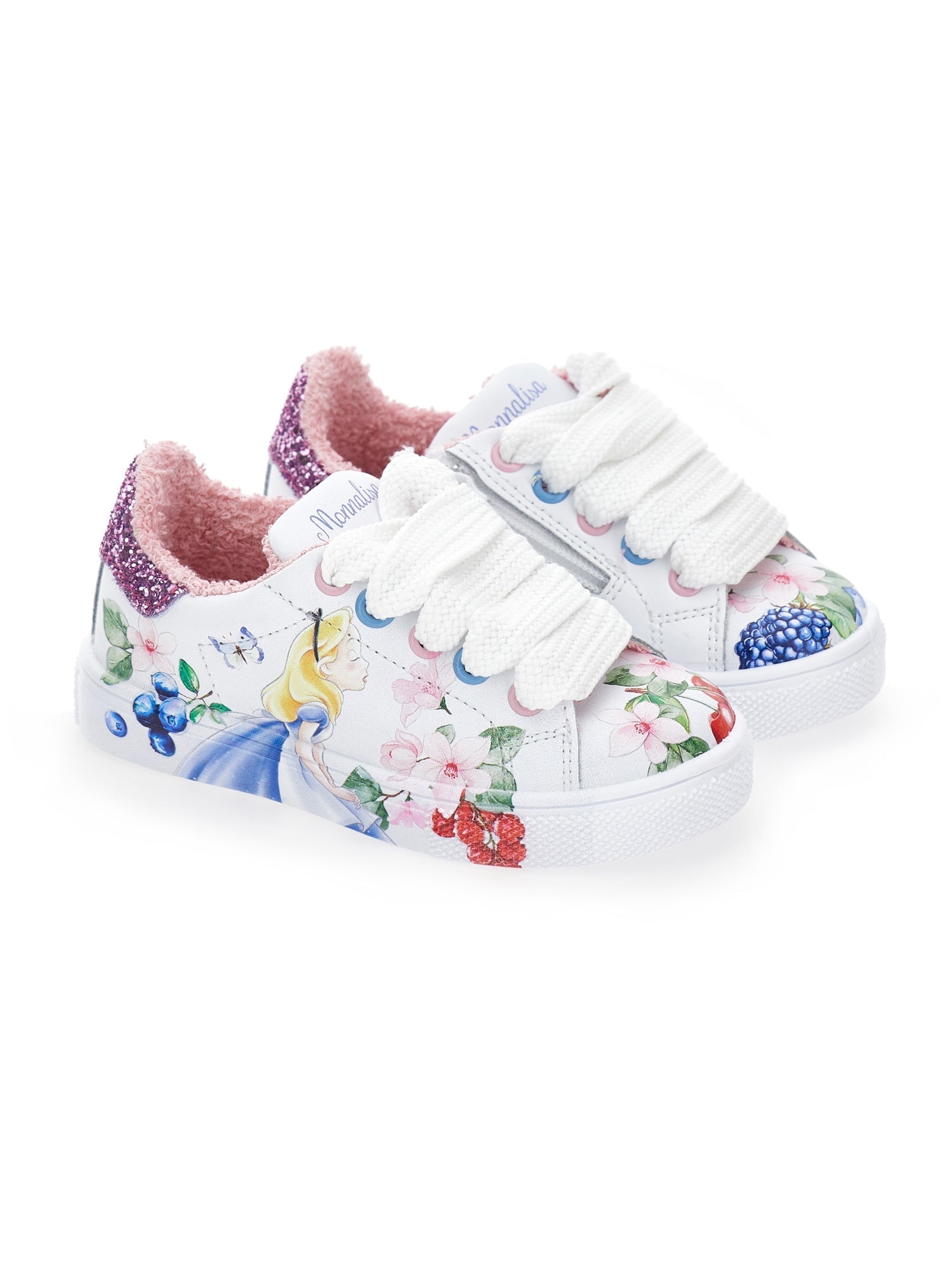 Girls | Bycast Sneakers With Alice Print | Pink/Cloud