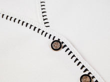 Short-Sleeve V-Neck Knit Cardigan | White